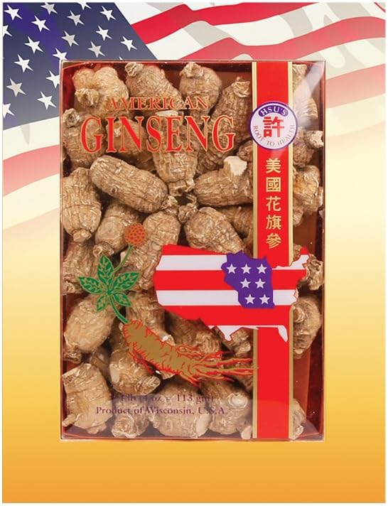 Hsu 's Ginseng SKU 1131-4: 12; Short Medium Small 124; Cultivated American Ginseng dari Marathon Co, Wisconsin USA AS 124;