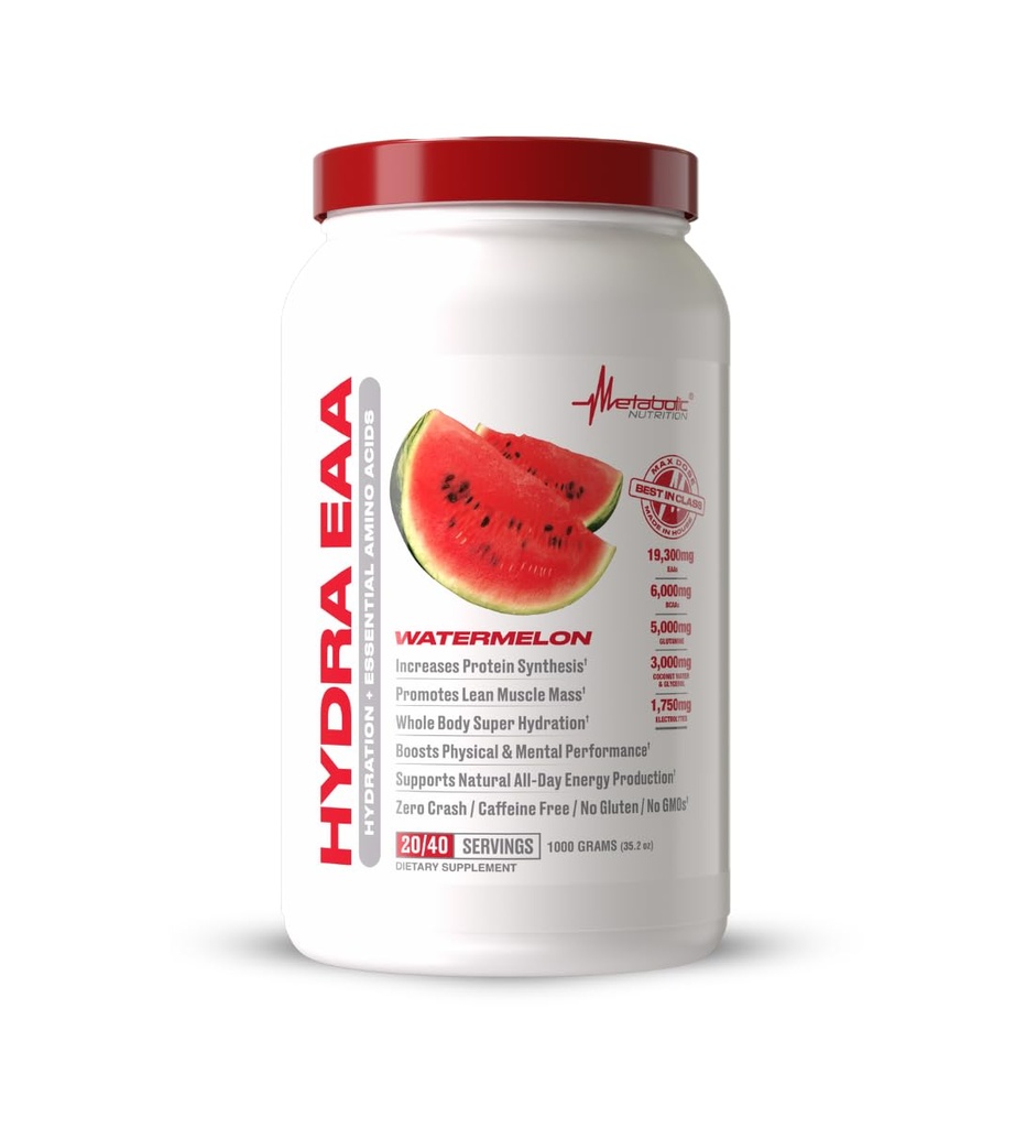 Nuklir Metabolik Hydra EAA, 100g Amino Acids + Hydration, EAS, BCAA, Glutamine, Electorlytes, Coconut Water & Glycerol, Amazing Flavors (Watermelon, 100g)
