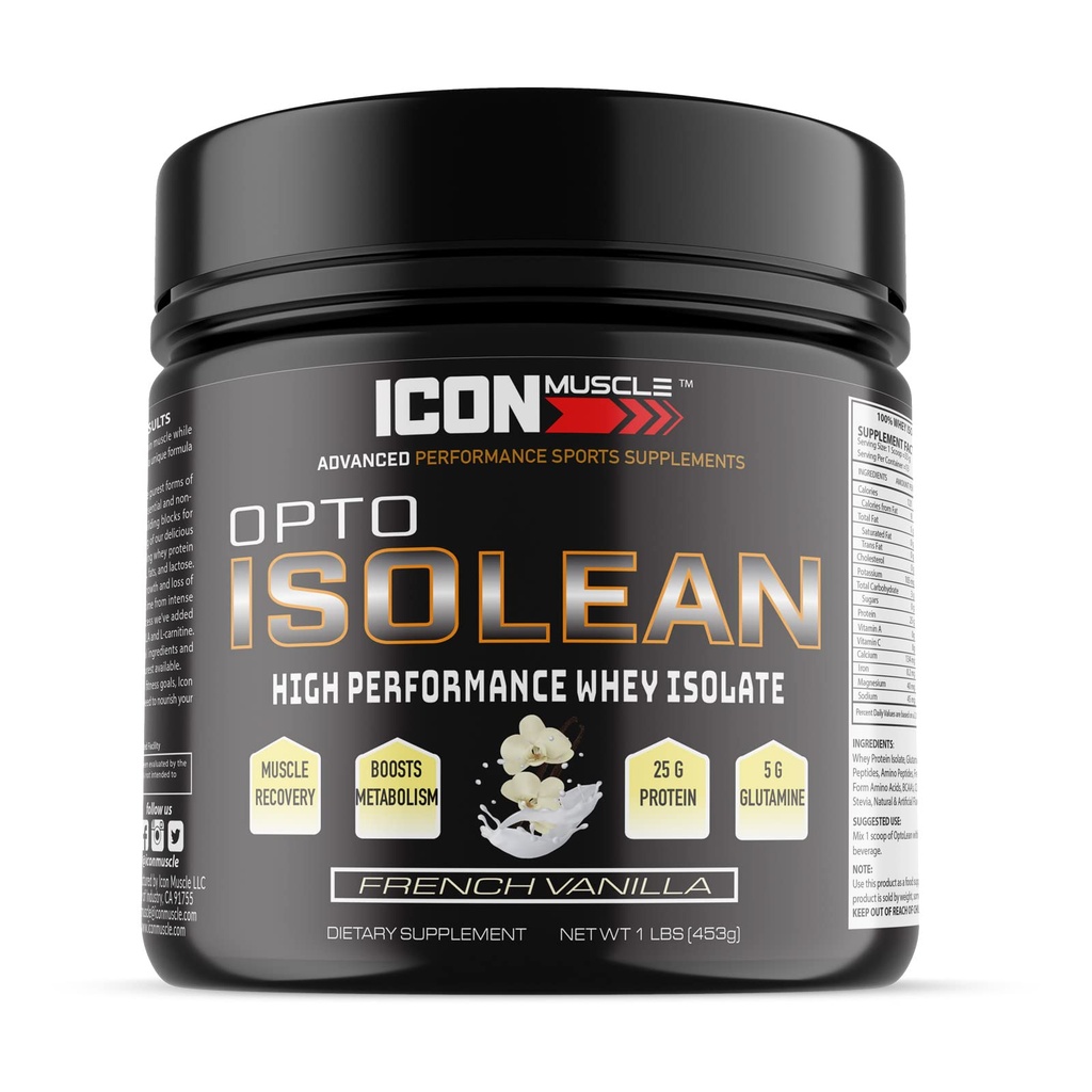 Isolean Whoin Protein Powder, Vanilla, Chocolate, Strawberry, Cookies & Cream, Salted Caramel, Chocolate Peanut Butter, 1 Pound (Vanilla)
