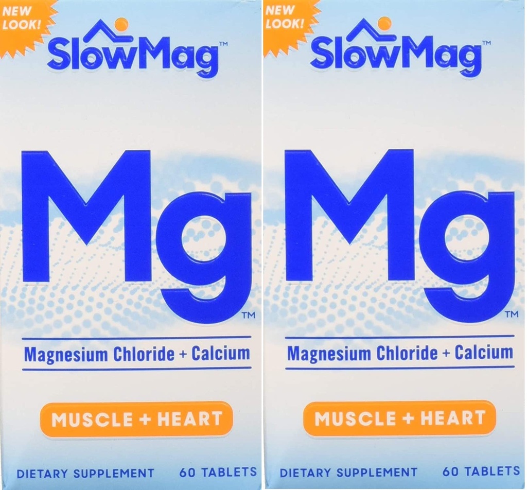 Mag Slow- Mag Magnesium Chloride dengan Kalsium, Packaging May Vary, 60 Count (Paket 2)