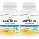 Relief Dairy Lab Puregen Akting Natural Lactase Enzyme 3000 FCC, Laktosa Intoleransi Pil 12.2 Pack - 180 Caplets Total