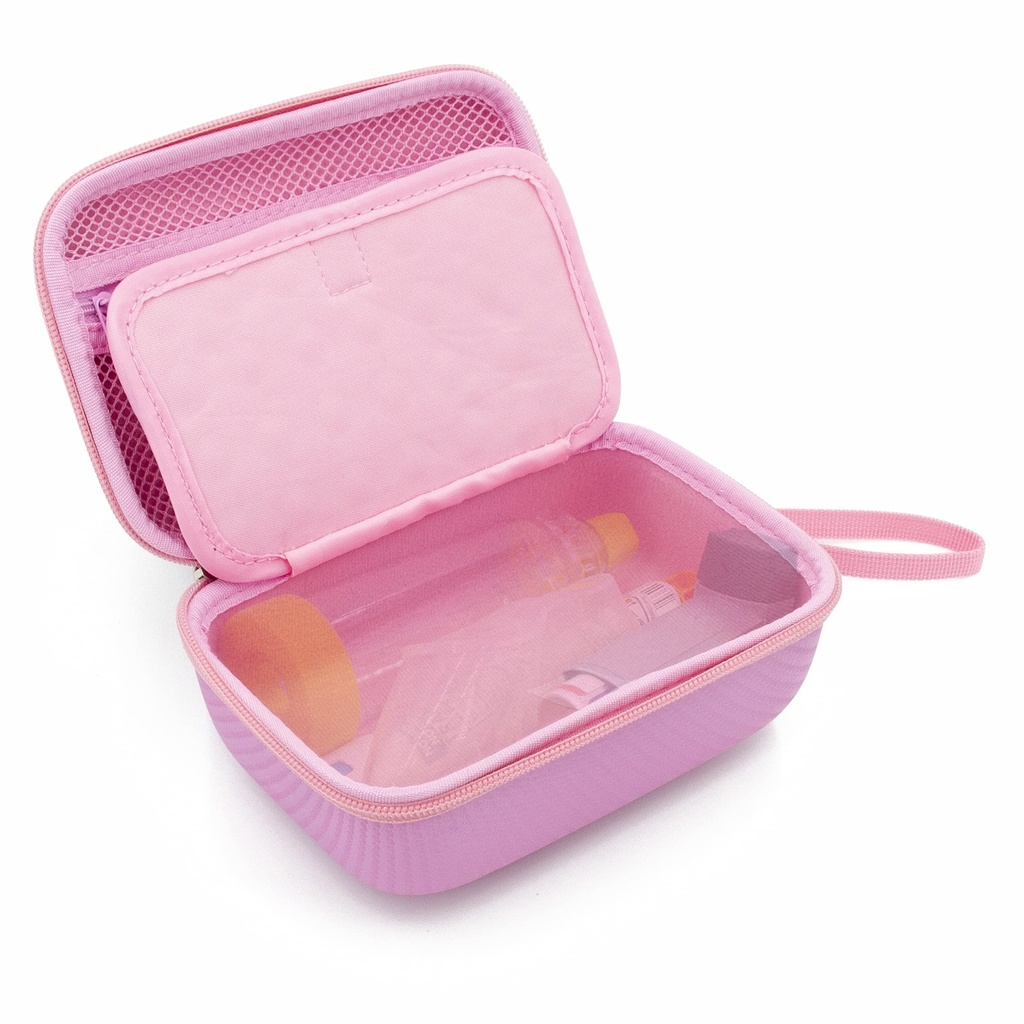 CASEMATIX Kasus Perjalanan Pink Compatible dengan Asma Inhaler, Masks, Spacer