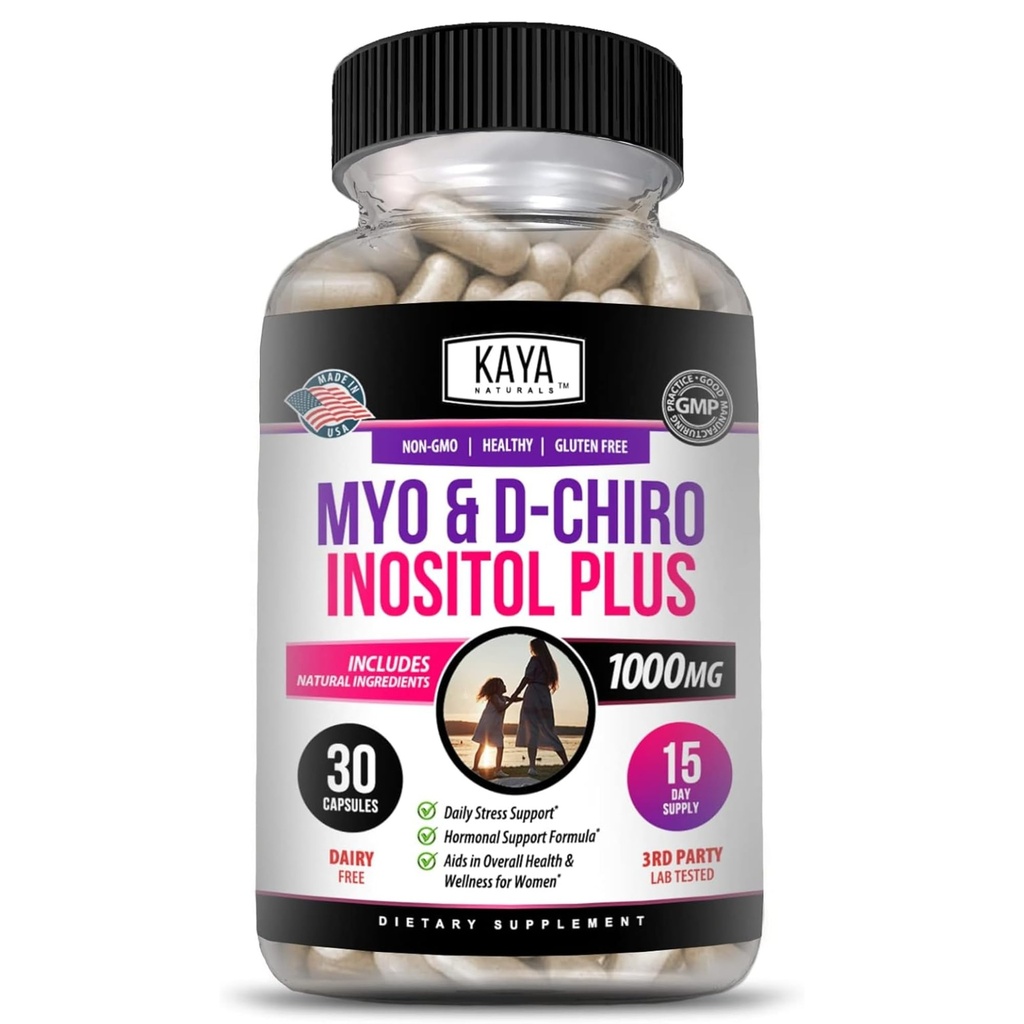 Kaya Ampial Myo & D- Chiro Inositol Plus Dukungan untuk Perempuan, Vitamin B8-30 Capsules
