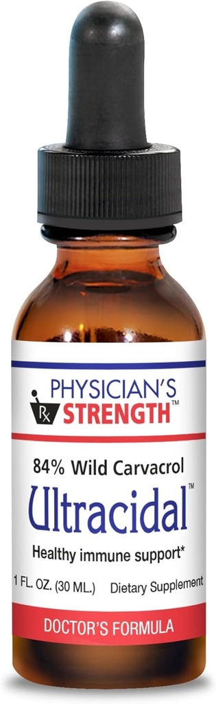 Autraidal Kekuatan Dokter - 30 mL - Wild- Sumber, High- Carvacrol Oregano Oil - Menyediakan Dukungan Imune Sehat - 86