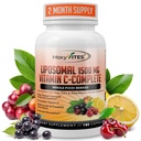 Lipomal Vitamin C dengan Zinc Kapsules - Vit C Organik Elderberry, Amla, Camu Camu- Vitamin C Tinggi Absorpsi, Anti Age, Imune Dukungan, 1500mg / Serving 3 Bulan SupppIed Gluten Gratis NON GMO Veggie Caps