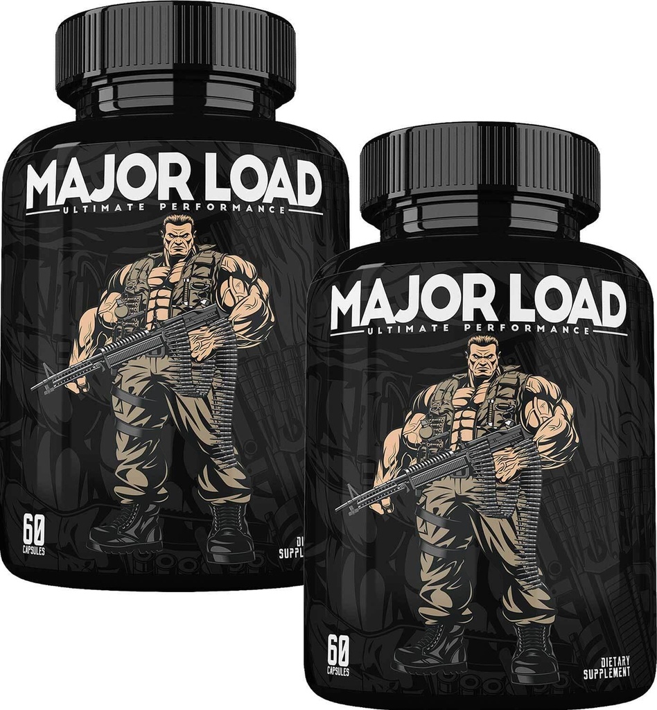ONL Testosteron Tambahan untuk Pria - Mayor Load Testosteron Booster dengan Horny Goat Weed Root & Maca - Tonkat Ali Energy Pills for Stamina & Power - Test Booster 60 Capsules (2pk)