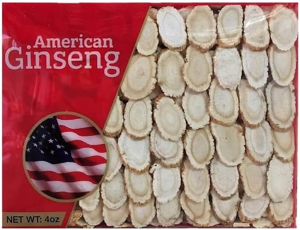 Hand- Dipilih A Grade American Ginseng Medium Slice (4 Oz. Box)