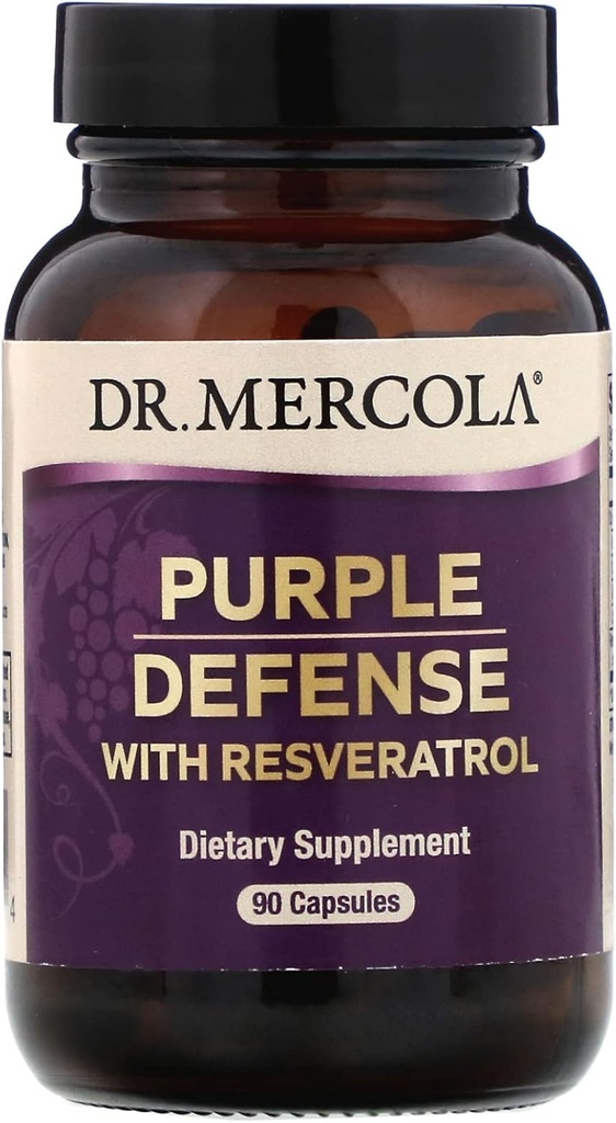 Dr. Mercola, Purple Defense dengan Resveratrol, 90 Capsules
