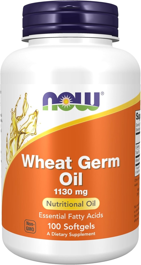 Sekarang Suplemen Makanan, Wheat Germ Oil 1.130 mg dengan Estimate Acids (EFAs), Minyak Nutronation, 100 Softgel