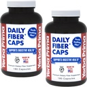 Yerba Prima Daily Fiber Formula - 180 caps (Paket 2) - Soluble & Impolble Dietary Fiber Suplement - Colon Cleanse - Gut Health - Vegan, Non-GMO, Gluten- Free