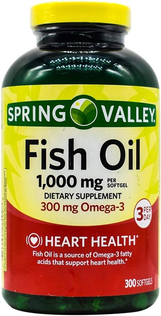Spring Valley - Ikan Minyak 1000 mg, 300 Softgels