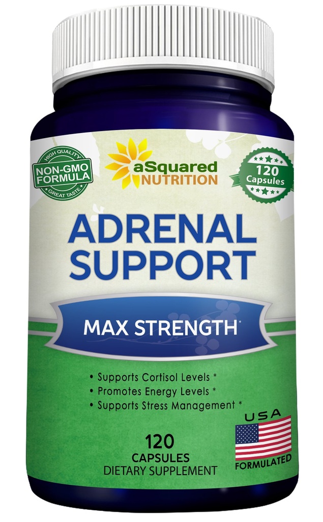 Suplemen Manajer Kortisol (120 Kapsul) -Adrenal Kesehatan w / Vitamin C Pelengkap untuk mendukung Fatigue & Stress Religandha, L- Tyrosine, Rhodiola & Ginseng