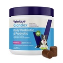 Vetnique Glandex Daily Progories for Dogs with Pregities to Dut Health with Fiber and Digetical Enzymes, Probiotic Chews or Powders (60 Chews, Bacon Chews)