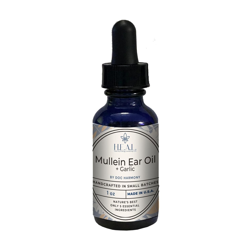 Harmony 's Mullein Ear Oil + Bawang putih Minyak - 1oz untuk telinga kering, gatal