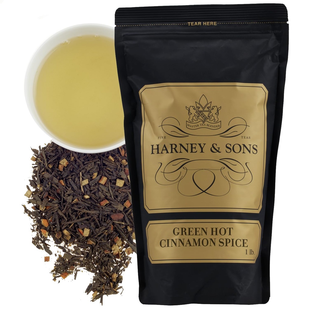 Harney and Sons Green Hot Cinnamon Spice Tea 124; 16 Oz Loose Leaf Tea