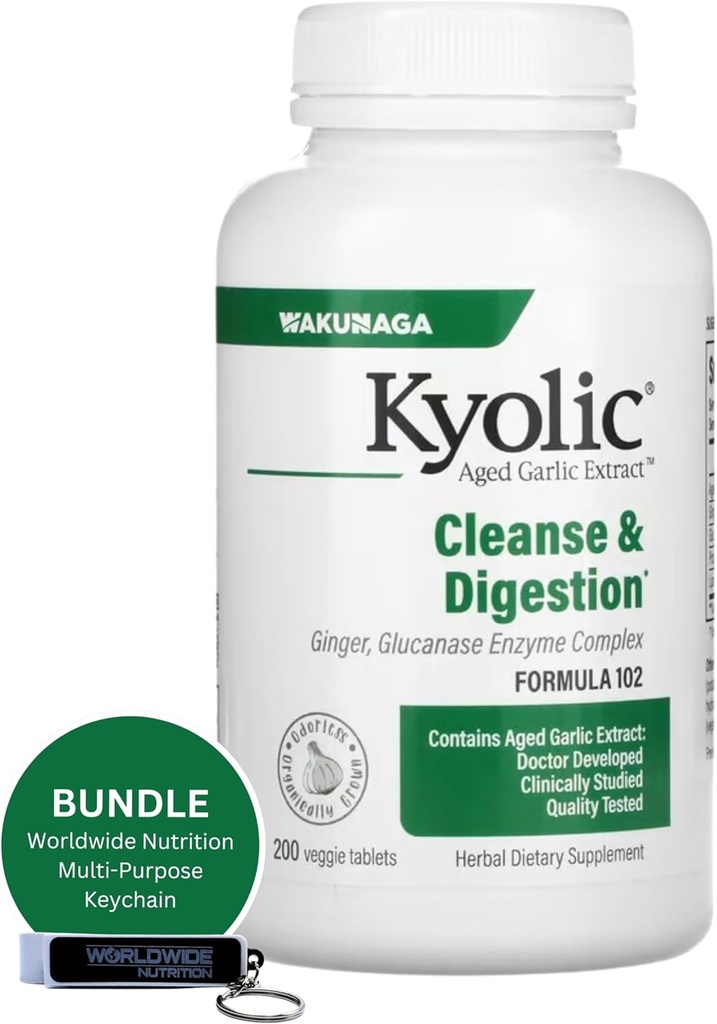 Bundle Nutrition di seluruh dunia: Ekstrak Bawang Bawang Merah Berwarna 200 Veggie Tablet Formula 102 Cleanse & Diadriched dengan Supplemen Bawang Bawang Merah - 200 Counts dengan Key Multipse