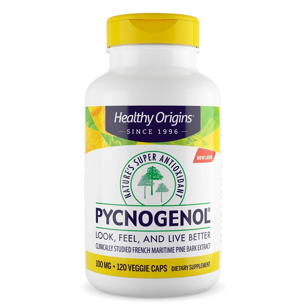 Origins Sehat Pycnogenol 100 mg (Nature Super Antioksidant, Non- GMO, Gluten Free, Dukungan Cardiovascular), 120 Veggie Caps