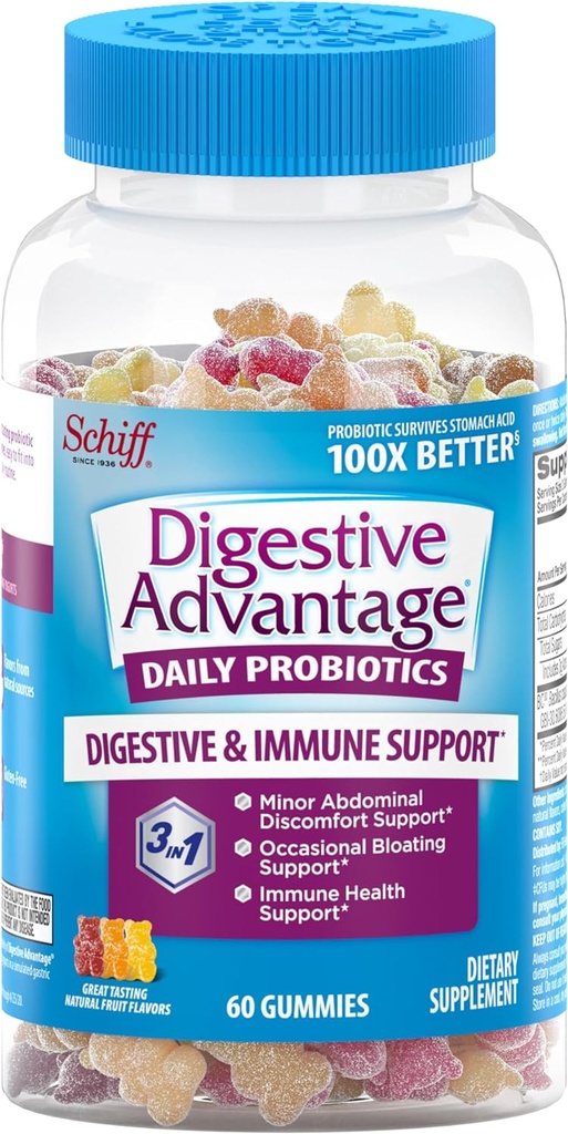 Keuntungan Digetical, Promotic Gummy untuk Dewasa, 60 Gummies, Gluten- Free, Survives 100x Better, Assored Fruit Flavors, Support Digetical Health
