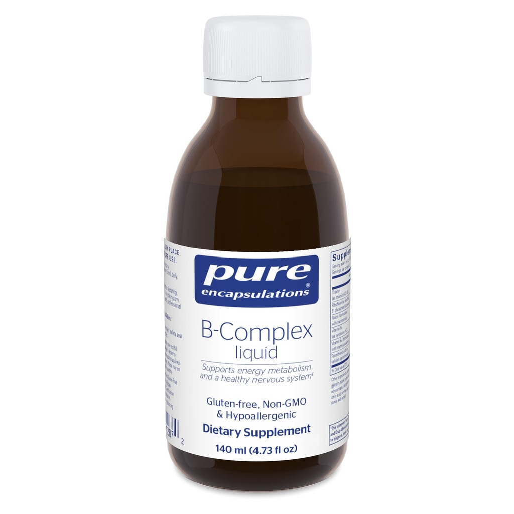 Enkapsul Murni B- Kompleks Liquid - Limid Vitamin B Kompleks - untuk Nerve & Energy Metabolisme * - Gluten Free & Vegetarian - 4.73 oz (140 mL)
