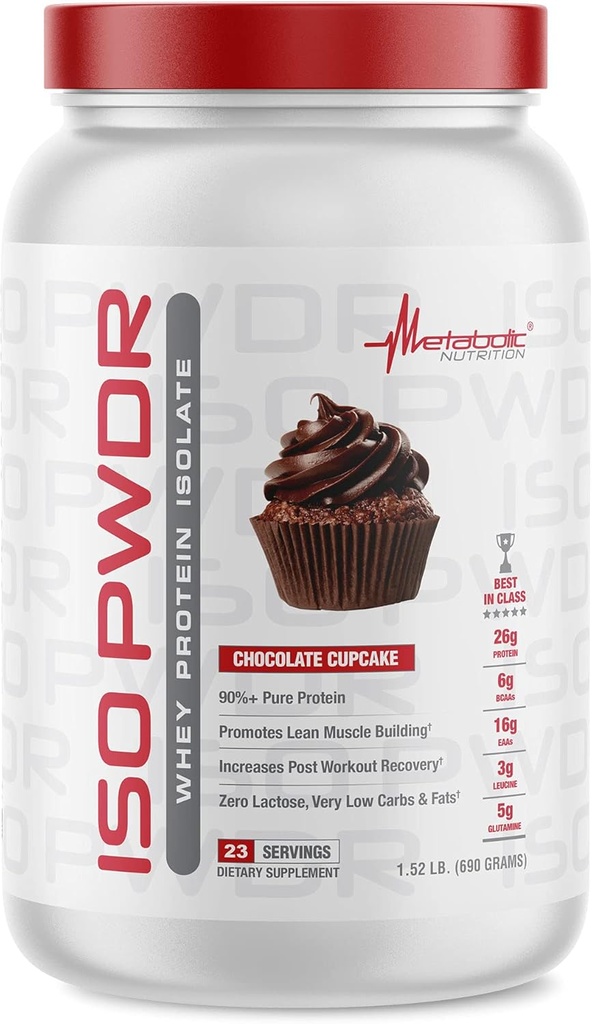 Whiy Protein Metabolic Isolate ISO PWDR Chocolate Cupcake, 1.54lb, 23 Servings, 26g Protein, Fast Digesting, Zero Carbs, Delicious Flavor, Very Low Carbs & Fat, Zero Laktosa