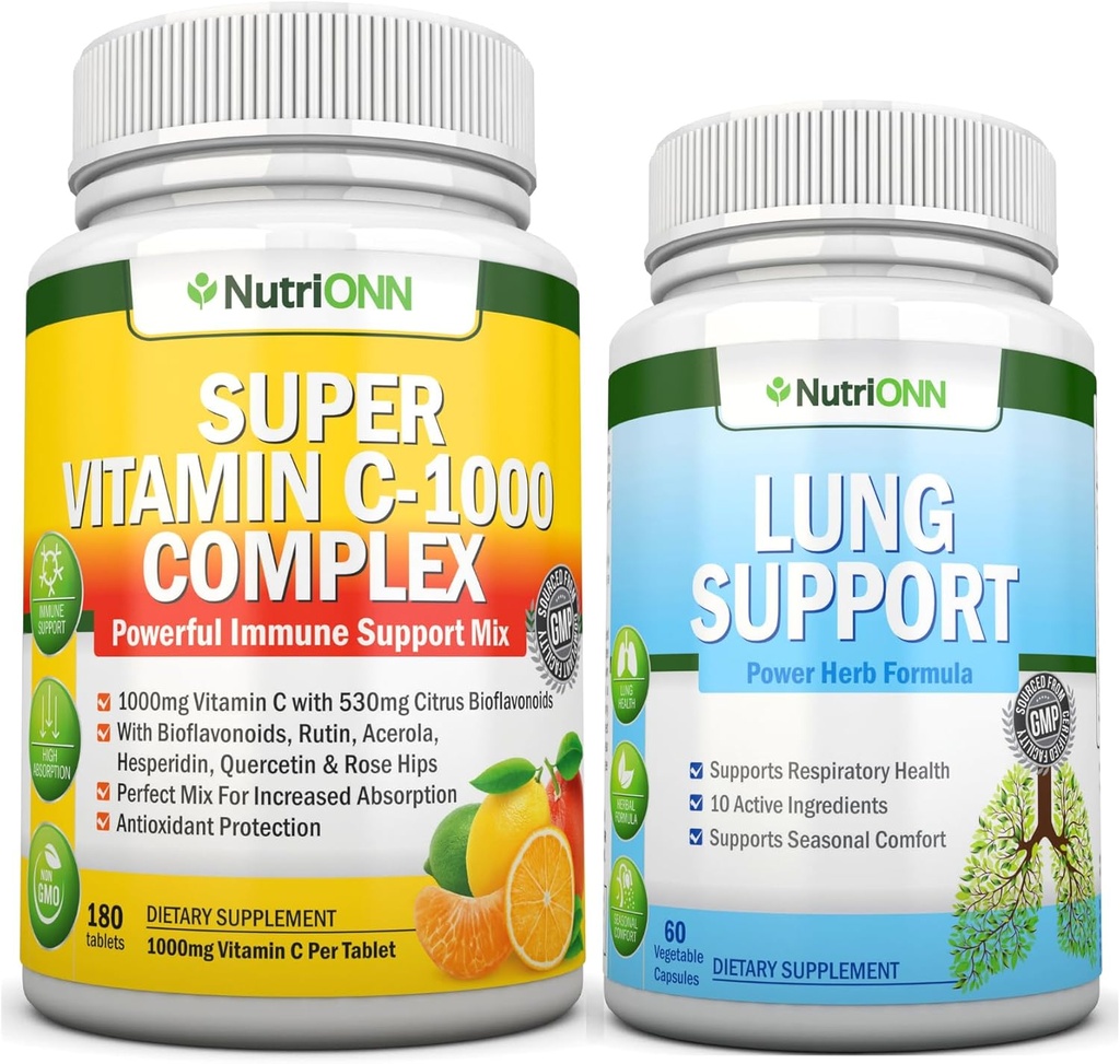 Super Vitamin C Complex Tablet & Lung Dukung Capsules Combo - Targeted Lung Health Support