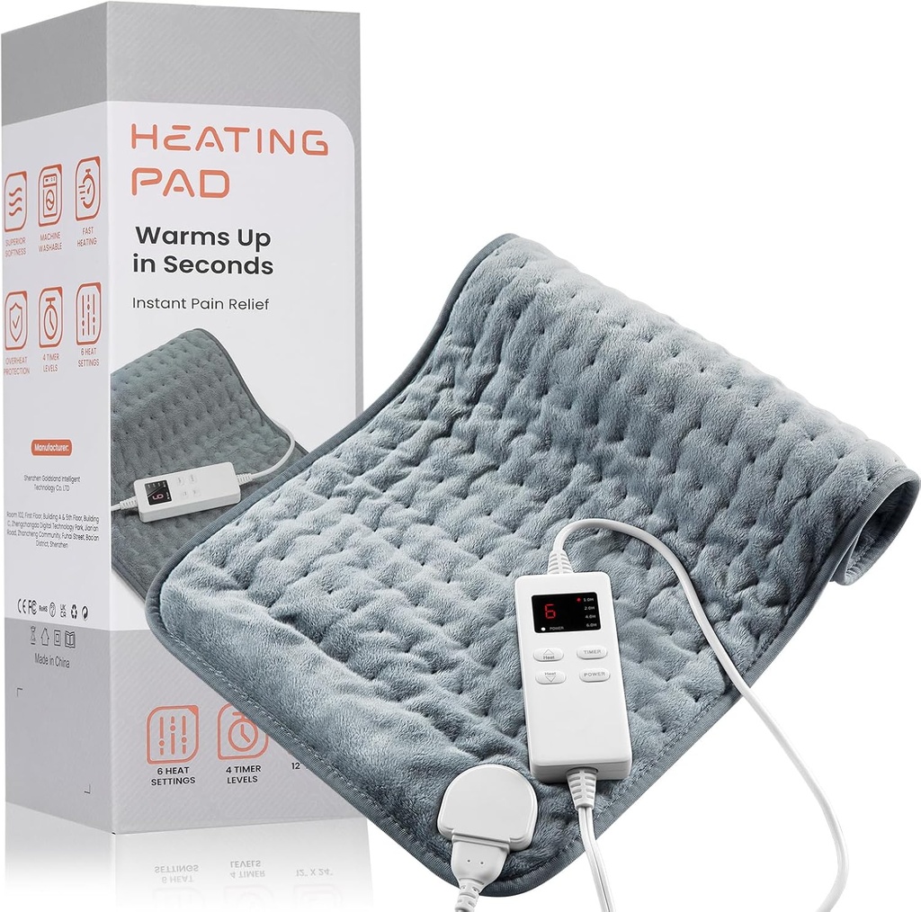 Hasing Pad for Back Pain Relief & Cramps, KOT Haating Pads with Auto Shut Off Large, 6 Heat Setting Electric Heated Pad, Gifts for Women, Gifts for Men, 12 "x 24"