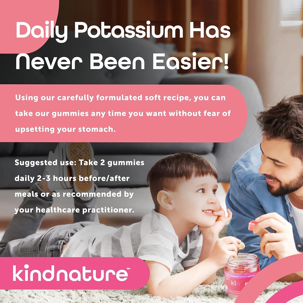 Potasium KINDNATURE & Magnesium Gummies untuk Dewasa & Anak-anak - Potasium Suplemen 500mg & 100mg Magnesium Citrate & 400mg Magnesium Glycinate Gummies Termurah