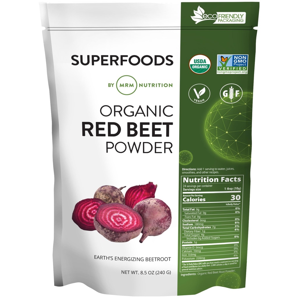 MRM Nutrection Organic Organic Organic Beet Powder 124; Superfoods 124; Energy Health Cardiovascular 124; NUtrient Dense 124; Gluten-Free + Vegan 124; 24 Servis
