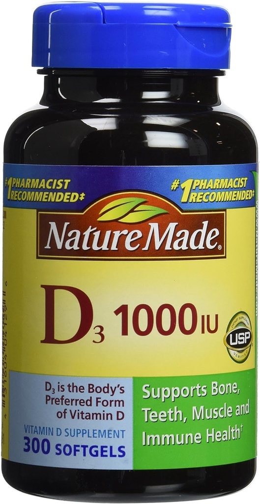 Nature Made Vitamin D3 1000 IU, 300 Tablet