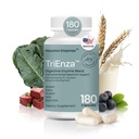 Houston Enzymes TriEnza Digetical Enzymes for Women & Men, Enzyme Suplemen Digetical for Proteins, Carbs, Fats & Polyphenos Help Break Down Wheat, Dairy, Soy, 180 Capsules (90 Doses)