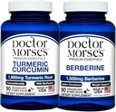 Dokter Morse 's Turmeric Curcumin 1950mg & Berberine 1500mg Bundle - Dukungan bersama, Metabolisme sehat, dan Imune Boost dengan Cinnamon BioPerine & Ceylon, FDA- Terdaftar, NSF- Cerdened 90 Kapsul
