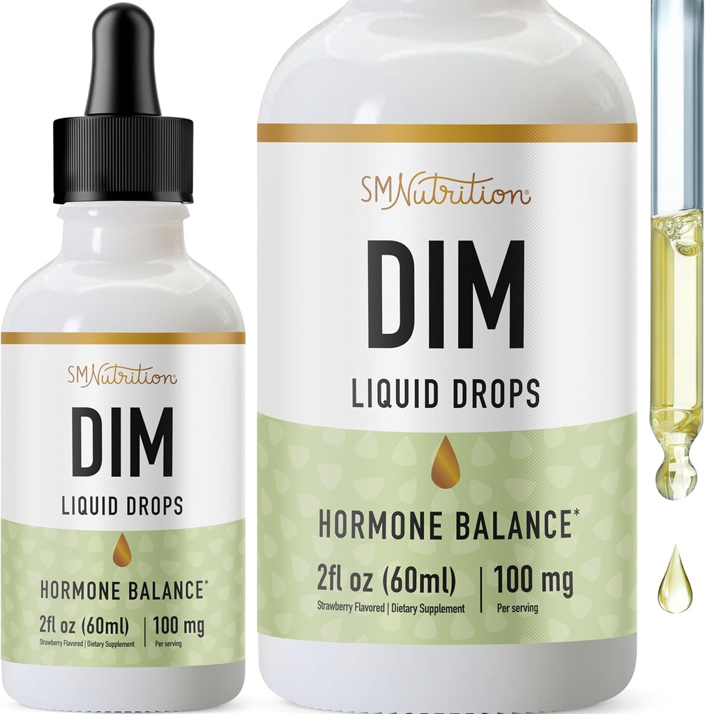 DiM Liquid Drops Tambahan 100mg untuk Keseimbangan Estrogen untuk Perempuan & Pria 124; Keseimbangan Hormone, Suplemen Menopause bagi Perempuan, PMS Dukungan & Antioksidant Dukungan: 124; Vegan, Non-GMO, Test Party Tested