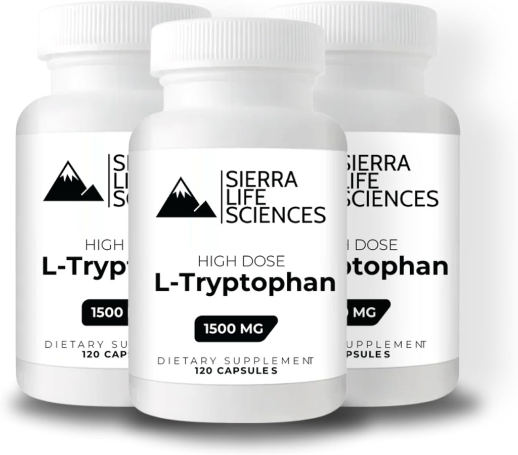 Tinggi 1500mg Dose L-Tryphan Max di Easy- to-Swallow Kapsul 14; Gluten- Free, Non-GMO 124; 40 Serbu (3- Pack)
