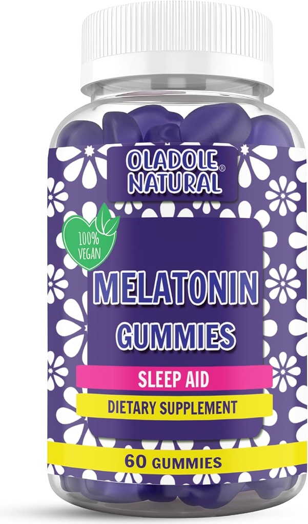 Oladole Natural Sleep Complex 86mg Ekstra Melonaxin, L- Theanine, Passiflora, 5- HTP, Ghana Benih Ekstraksi 126; Tidur Dukungan Promotes Relaxation & Fall Asleep Lebih Cepat - 60 Gummies, Grape Flavor