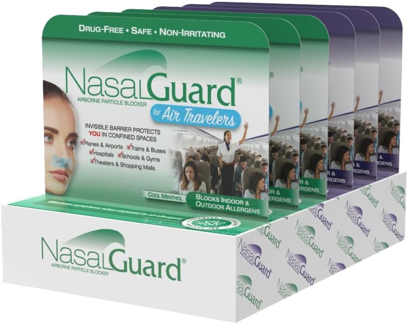 Partikel Airborne Blocker Nasal Gel untuk penjelajah udara - Drug-Free, tidak-menjengkelkan, Non-drowsy, Perjalanan Pesawat Disetujui - lebih dari 150 Aplikasi Per Tabung (Campuran, 3g, Paket 6)