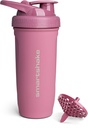 Smartshake Reforce Stainless Steel Protein Sake Botle - Non Insulated Unisex Bottle: 124; Metal Shaker Botles - 900 ml 124; 30 oz - Leakproof Screw- On Lid - DEHP & BPA Free (Deep Rose)