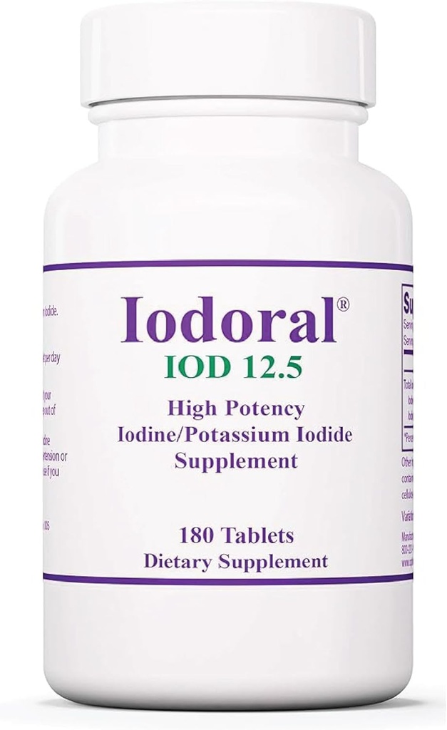 Iodine Tablet 12,5 mg untuk Dukungan Nutonasional - 180 Tablet - Tambahan Harian - dengan Potasium Iodide untuk Wellness & Vitalitas - 1 Pack