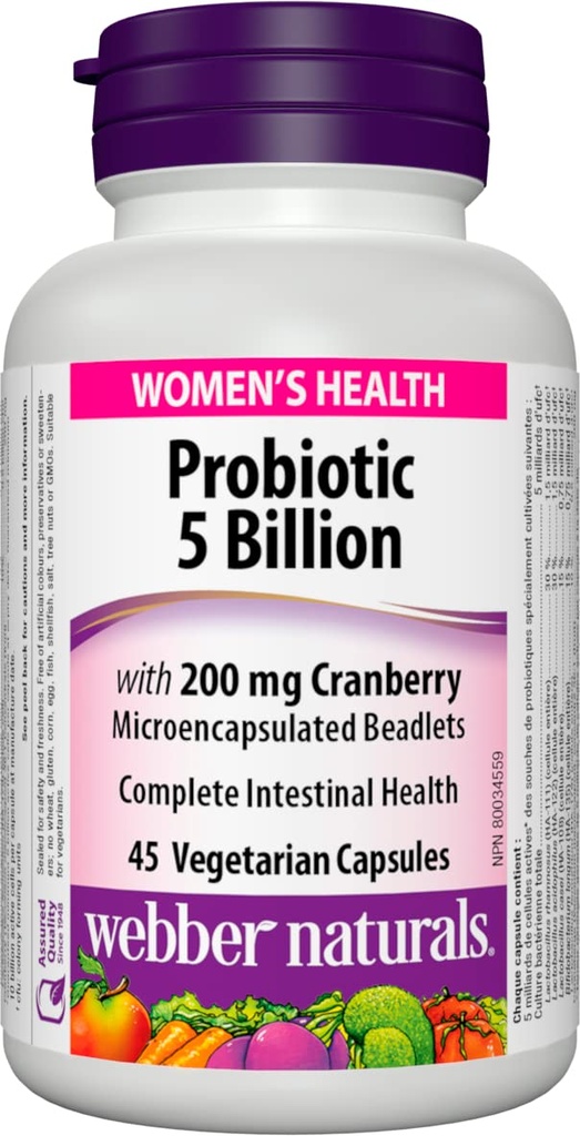 Webber Probiotik Wanita Multi dengan Cranberry, 45 kapsul