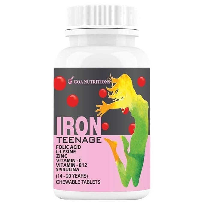 Iron Tablets Women Teenager Girls - 60 Chewables (Paket 1)