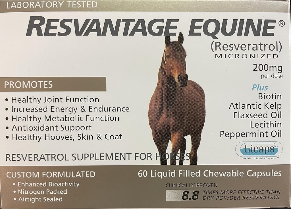 Tambahan Equine 60 resveratrol Limid Capsules untuk Kuda