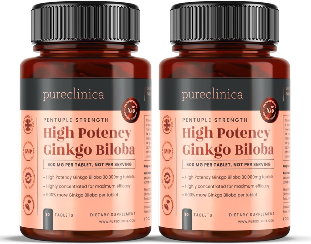 Posilenica High Potency Ginkgo Biloba 30.000mg x 180 Tablet (2 Bottles of 90) - 6 Bulan Supply - 5 Kali Kekuatan Competitor Product