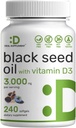 DEAL SUPLEMENT Black Seed Oil, 240 Softgels - Cold- Menekan Nigella Sativa, Secara alami Occurring Thymoquinone (TQ)