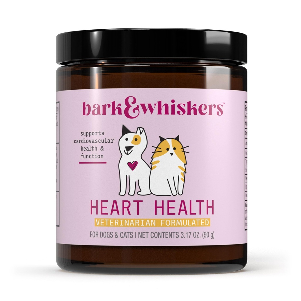 Lark & Whiskers Heart Health for Dogs & Cats, 3.17 oz (90g), 90 Scoops, Cheddar Cheese Flavor, Pasokan Kesehatan dan Fungsi Kardiovaskular, Formulasi Veterinarian, Non-GMO, Dr. Mercola