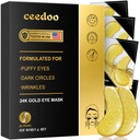 Under Eye Patches - 24 Pairs Gold Under Eye Mask for Puffy Eyes, Dark Circles, Eye Bags, Wrinkles, Collagen Eye Gels dengan Peremenating Treatment, Gift for Women
