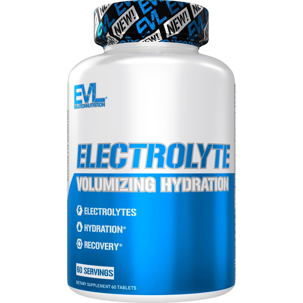 Evolution Nutrition Volumizing Electrolite Hydration Tablet - Rapid Rehydration Suplement - Recharge and Recover - Berisi 8 Key Electrolites - Vegan, Gluten- Free, and Keto Friendly - 60 Servings