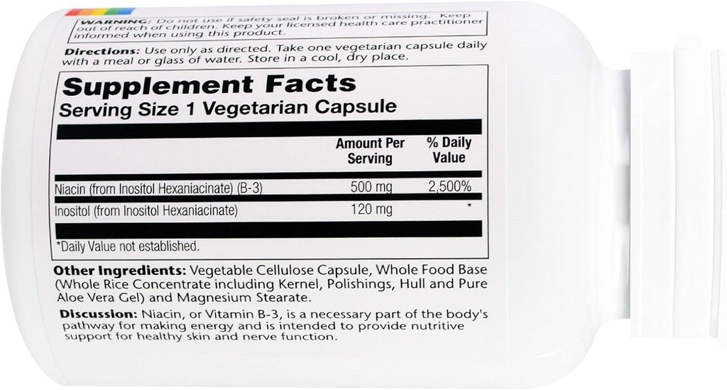 Solaray-No Flush Niasin, 500 mg, 100 kapsul