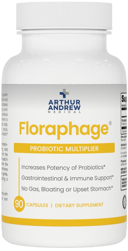 Arthur Andrew Medical, Floraphage, Prebiotic Formula dan Probiotic Multiplier, 90 Capsules