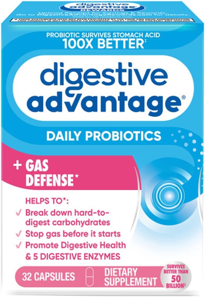 Keuntungan Digetical Fast Acting Enzymes + Daily Probiotic Prevent Gas & Break Down Food Particles 32 Count Capsules