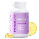 Premom Prenatal DHA Fish Oil: Trigliseride Omega 3 dengan 470mg DHA, 200mg EPA + 400 IU V3 Supplemen - Dukungan Kesuburan untuk Perempuan - Globi Diubah dari Ikan Tertangkap Liar