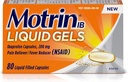 Motrin Liquid- Gels 200mg Ibuprofen, 80 Count Per Bottle